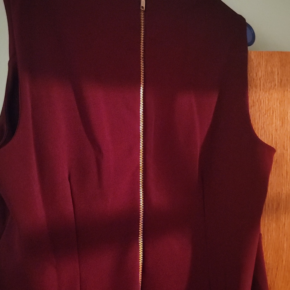 Nina Leonard Burgundy Midi Dress - Picture 5 of 5